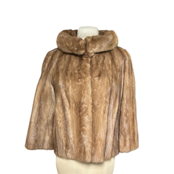 Vintage Furs by Pollans Women’s Blonde Mink Fur Coat Warm Luxury Outdoors M/L - Picture 3 of 15